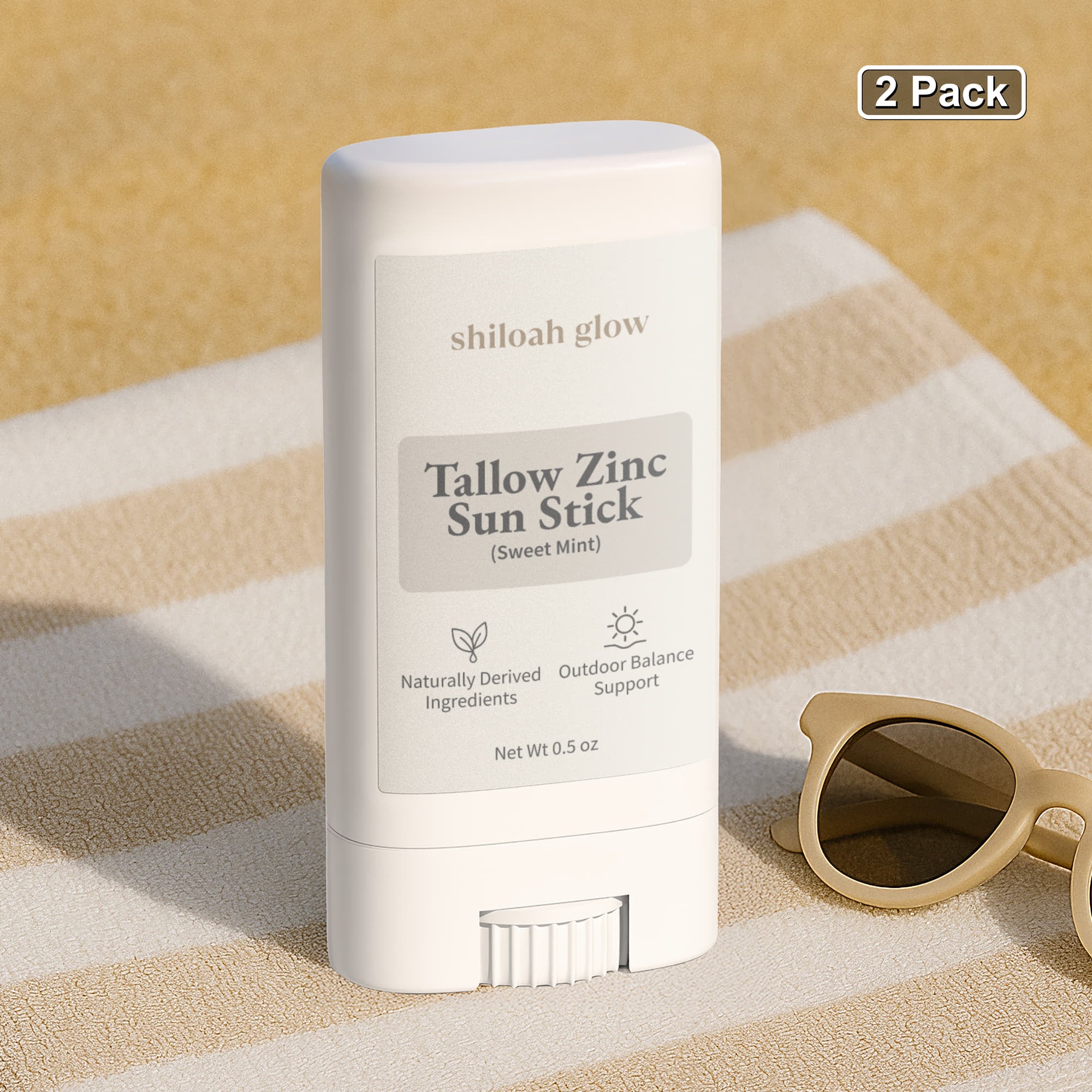 2 Pack Tallow Zinc Sun Stick