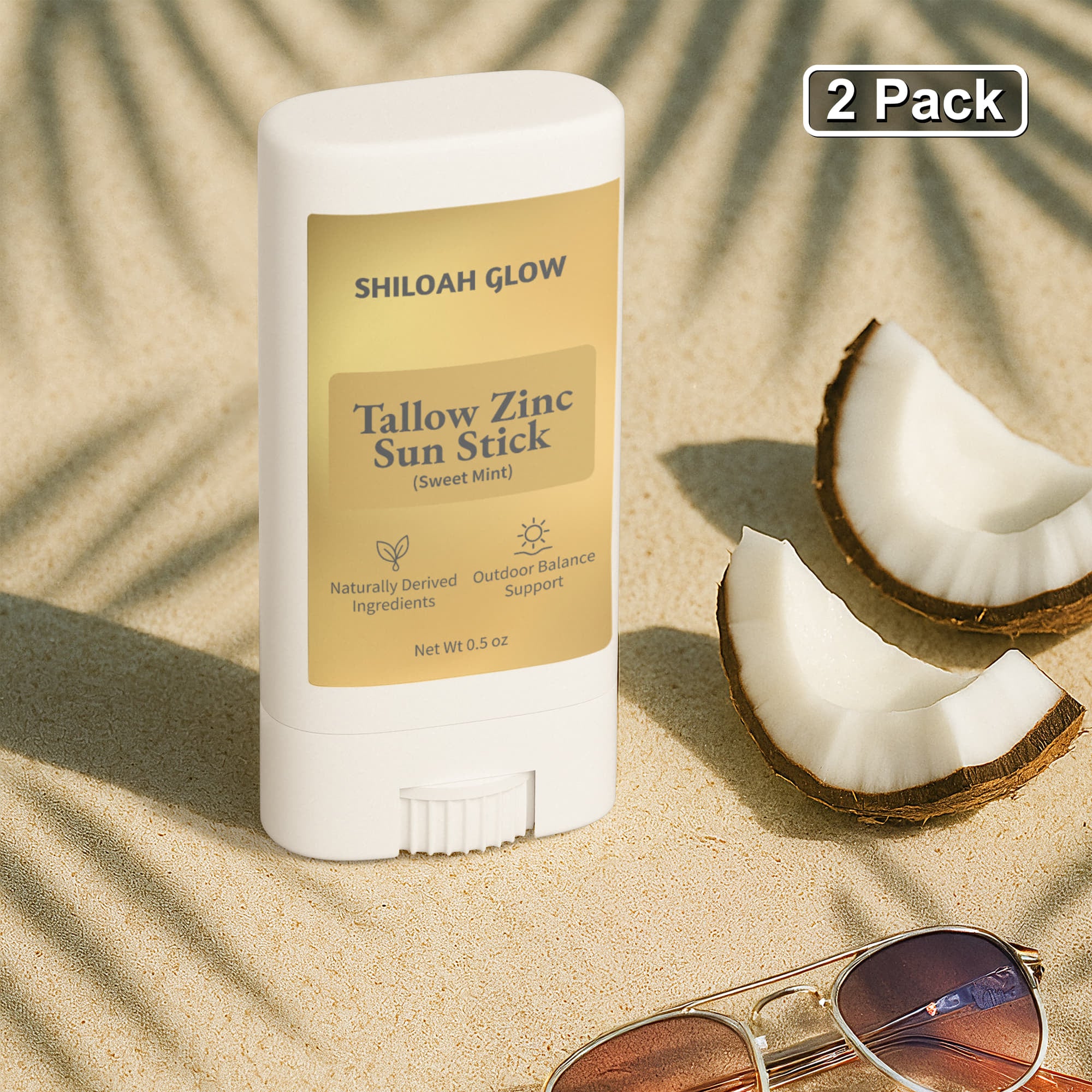 2 Pack Tallow Zinc Sun Stick