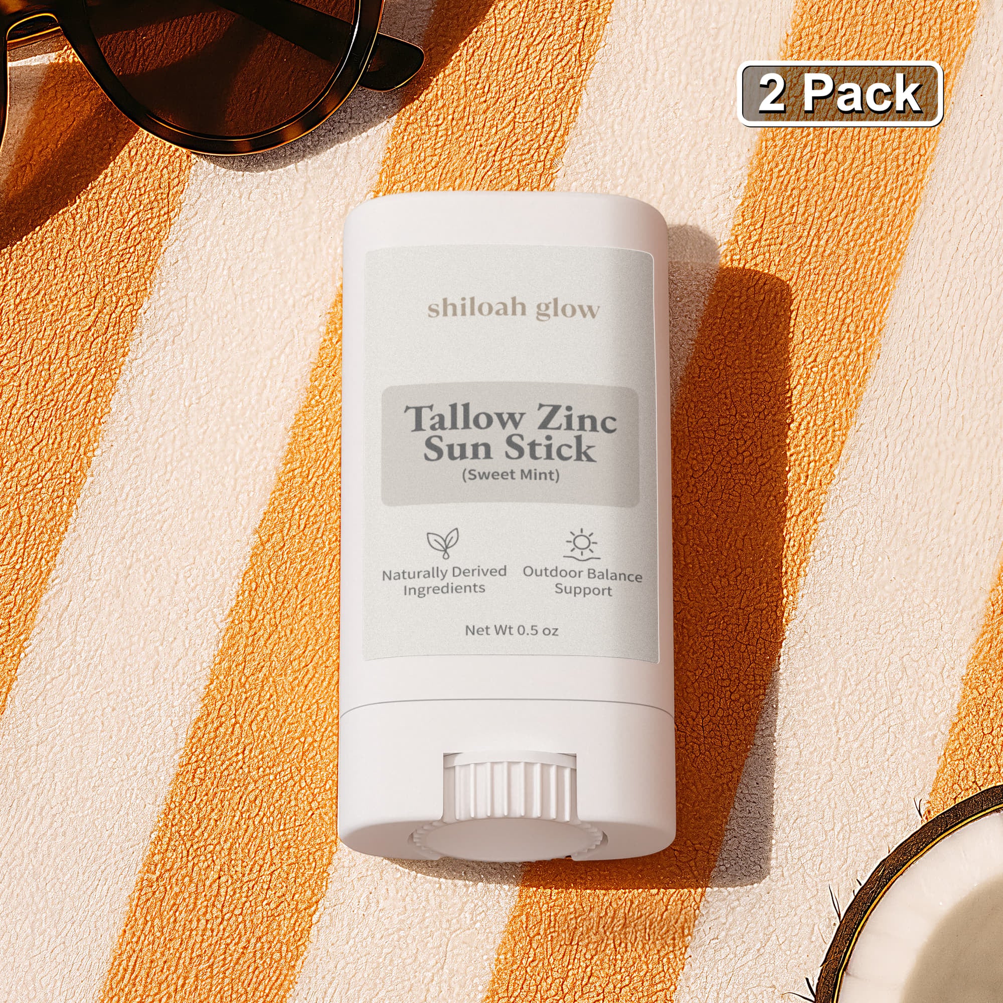 2 Pack Tallow Zinc Sun Stick