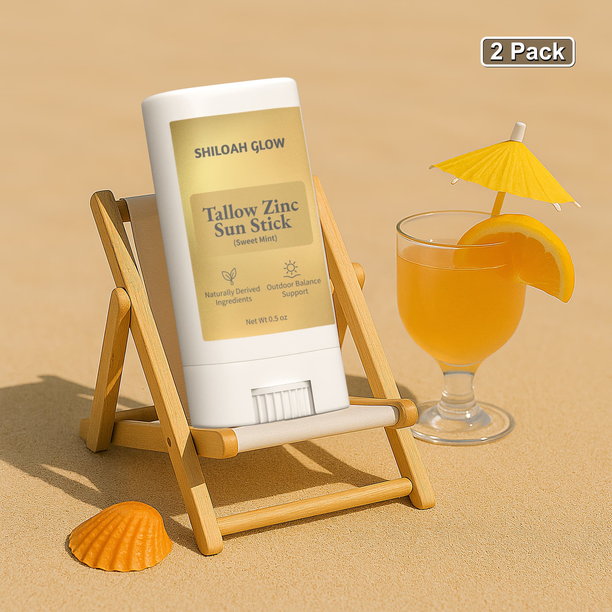2 Pack Tallow Zinc Sun Stick