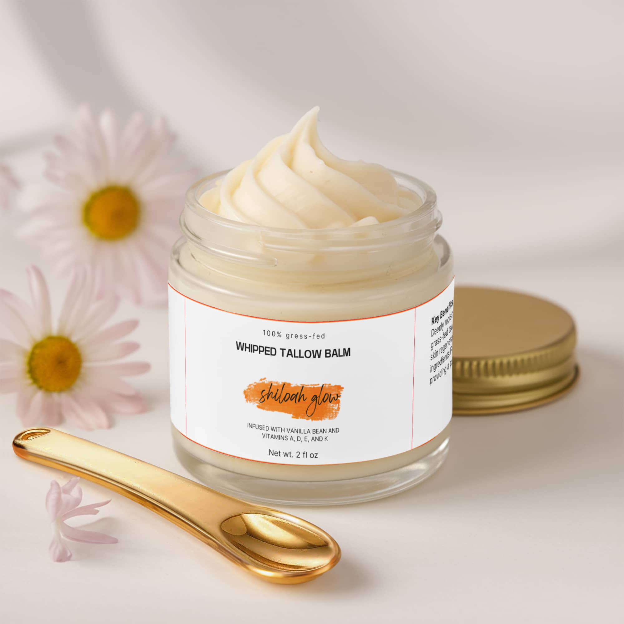 Whipped Grass-Fed Tallow Balm with Vanilla Bean