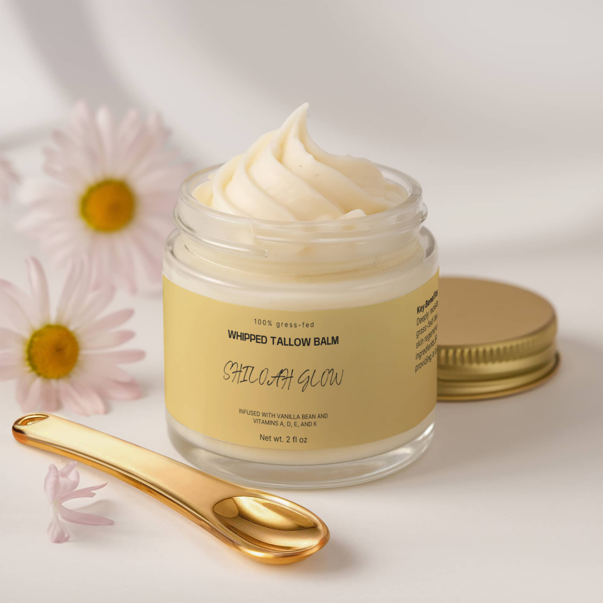 Whipped Grass-Fed Tallow Balm with Vanilla Bean