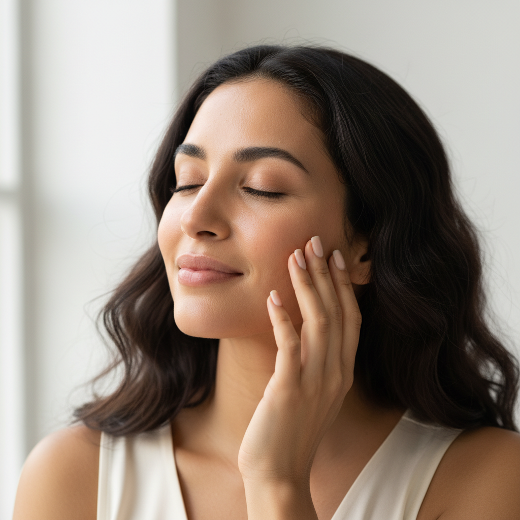 Customer with Dewy Skin